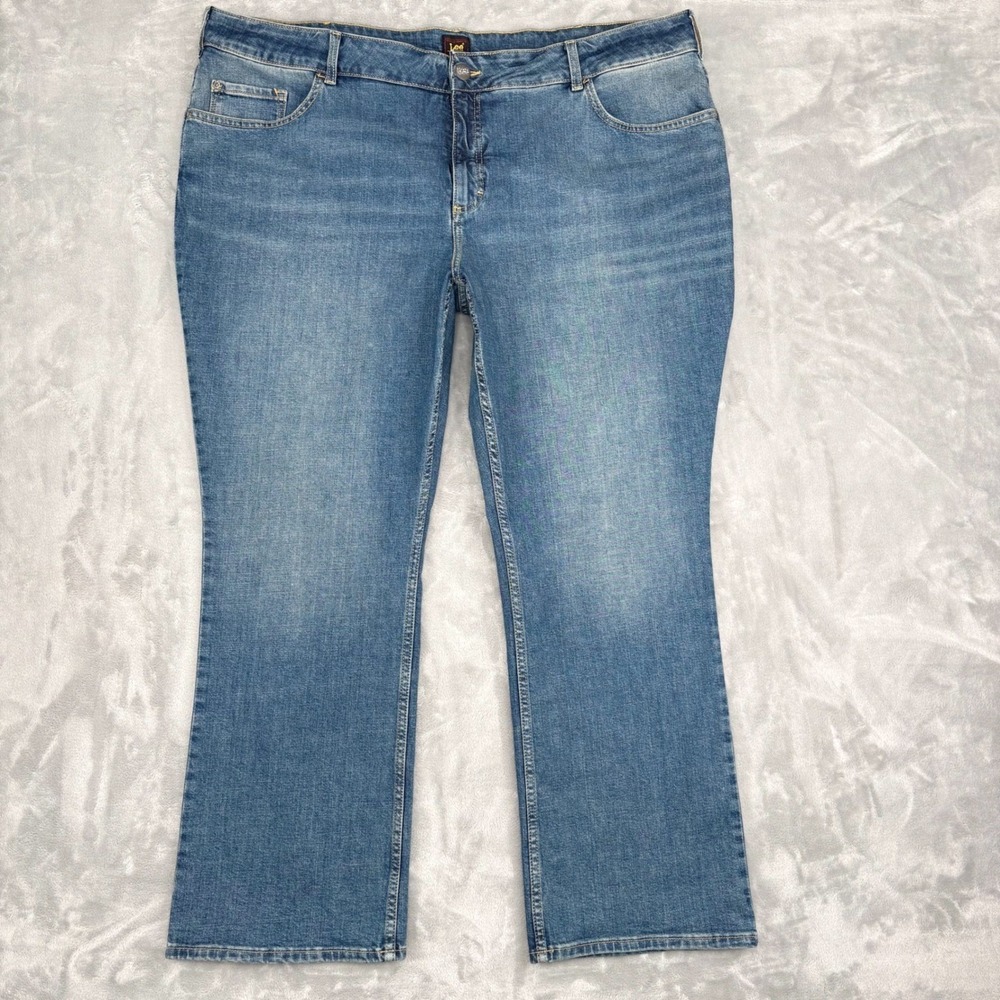 Lee Jeans Womens 26W M (Fits 45x30) Blue Straight Leg Stretch Classic Relaxed